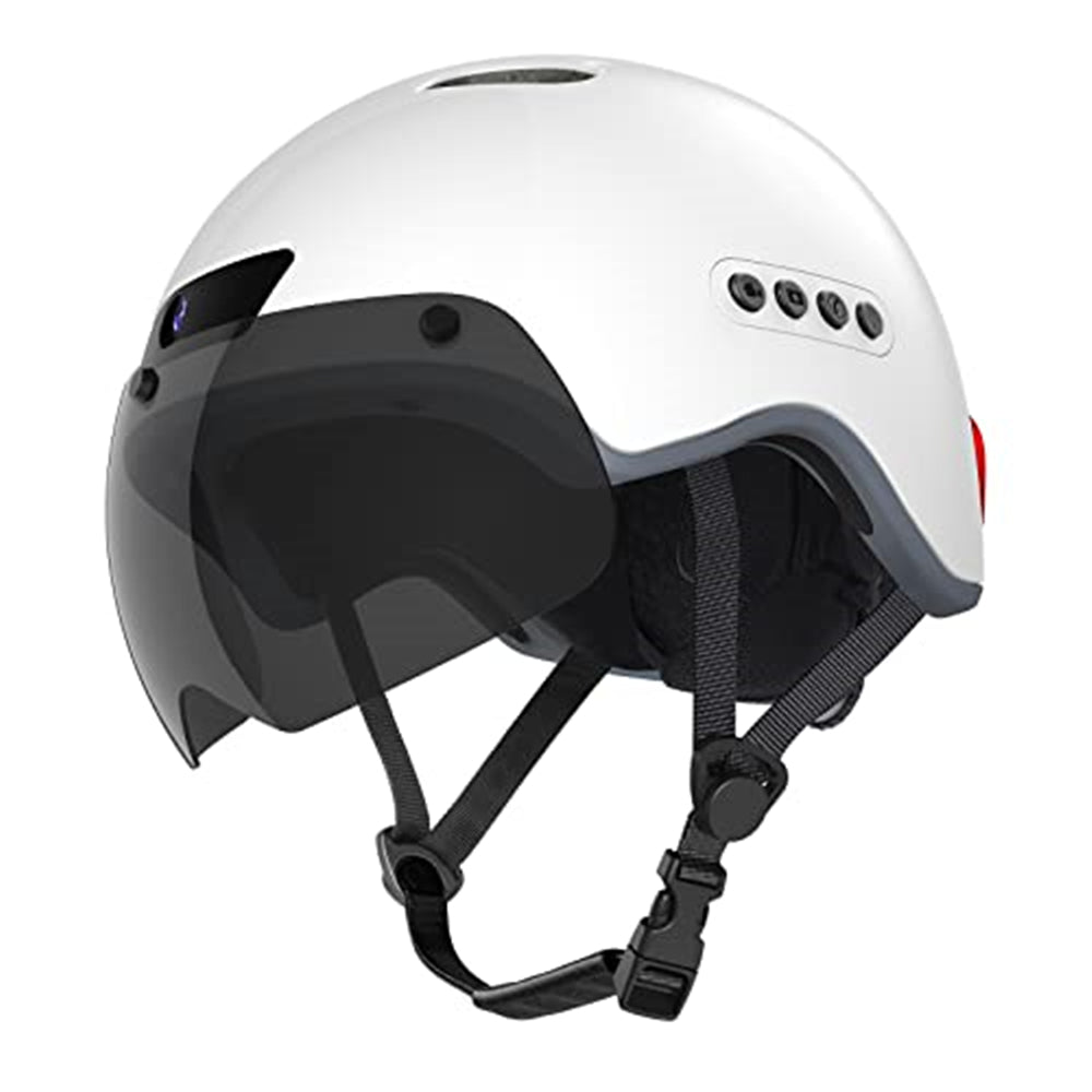 Bluetooth Calling Smart Helmet med inbyggd körning Recorder Camera, Detachable Visor, Turn Signal Taillight, för Urban Commuter
