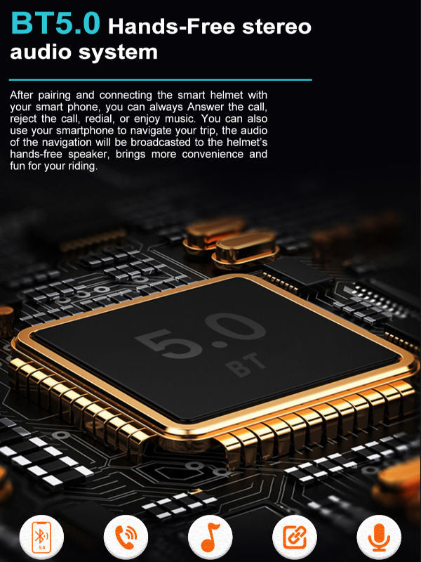 Bluetooth Calling Smart Helmet med inbyggd körning Recorder Camera, Detachable Visor, Turn Signal Taillight, för Urban Commuter