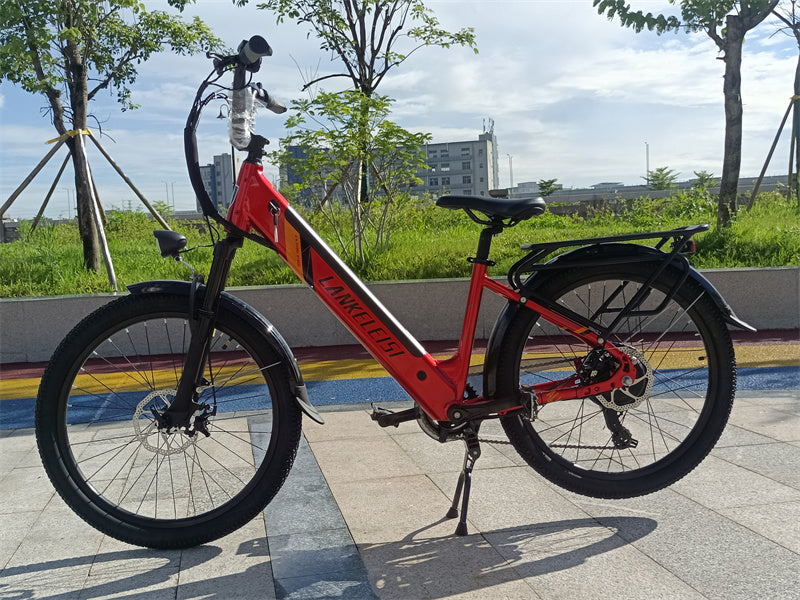 ES500 Pro 500W 48V 16Ah 130Km Uthållighet 24 tum Borstlös Motor Urban Electric Bike Dual Disc Brakes 32km/h Max Speed City Bik