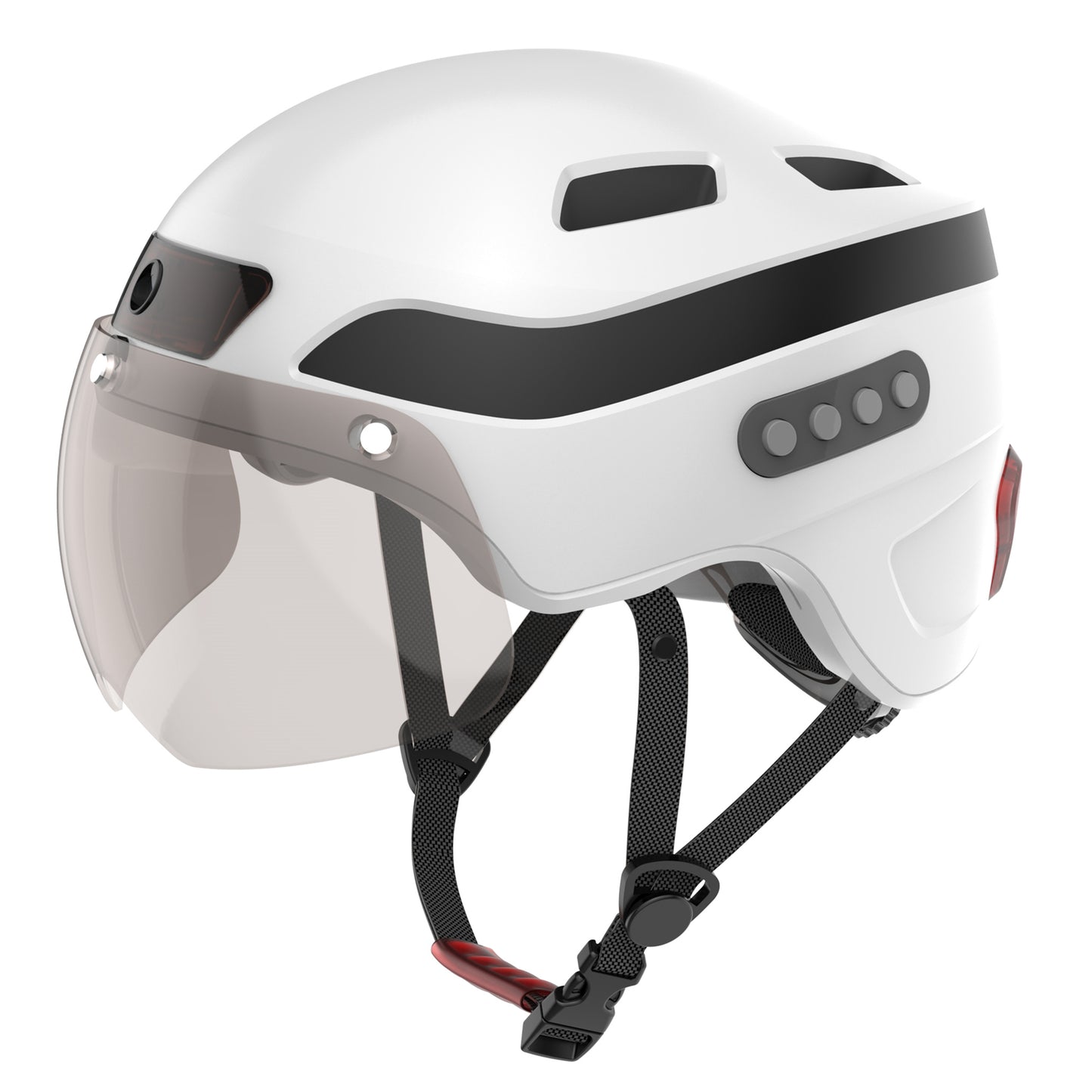 HA03D Upgraded Bluetooth Calling Smart Helmet with 1080P HD Built-in Driving Recorder Camera, Detachable Visor,Turn Signal Taillight