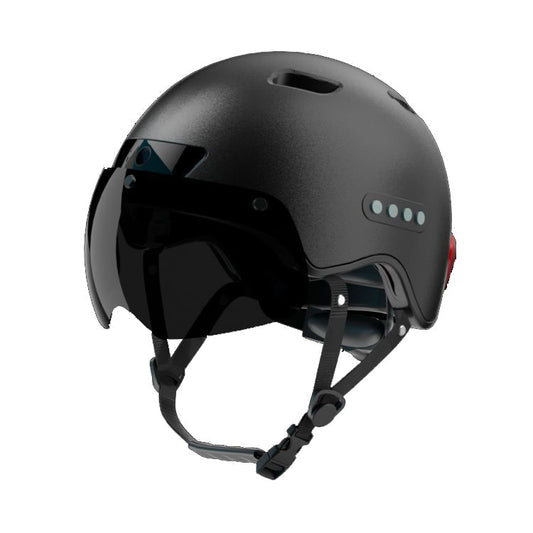 Bluetooth Calling Smart Helmet med inbyggd körning Recorder Camera, Detachable Visor, Turn Signal Taillight, för Urban Commuter