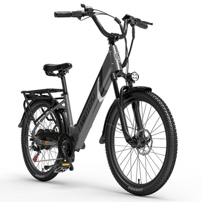 ES500 Pro 500W 48V 16Ah 130Km Endurance 24 Inch Brushless Motor Urban Electric Bike Dual Disc Brakes 32km/h Max Speed City Bik